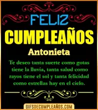 GIF Frases de Cumpleaños Antonieta